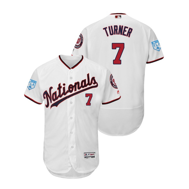 Washington Nationals White #7 Trea Turner Flex Base Jersey 2019 Spring Training Washington Nationals White #7 Trea Turner Flex Base Jersey 2019 Spring Training