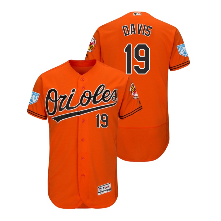 Baltimore Orioles Orange #19 Chris Davis Flex Base Jersey 2019 Spring Training Baltimore Orioles Orange #19 Chris Davis Flex Base Jersey 2019 Spring Training