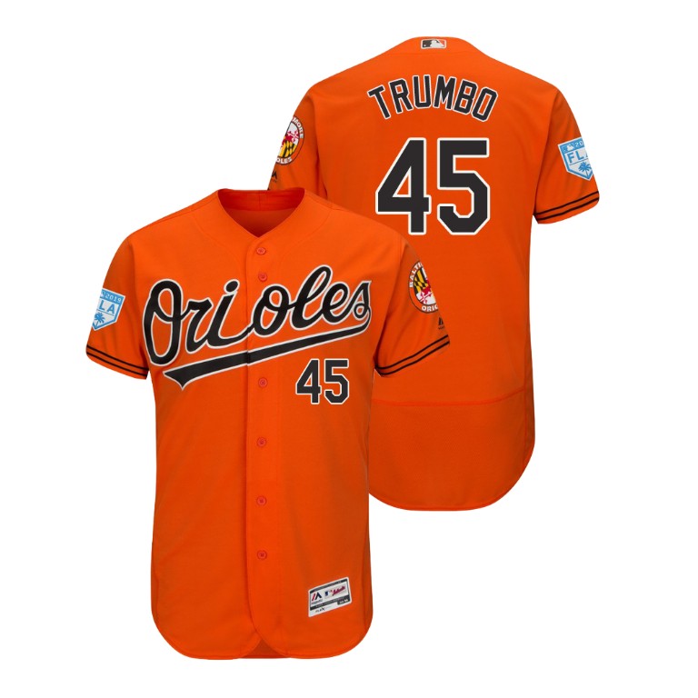 Baltimore Orioles Orange #45 Mark Trumbo Flex Base Jersey 2019 Spring Training Baltimore Orioles Orange #45 Mark Trumbo Flex Base Jersey 2019 Spring Training