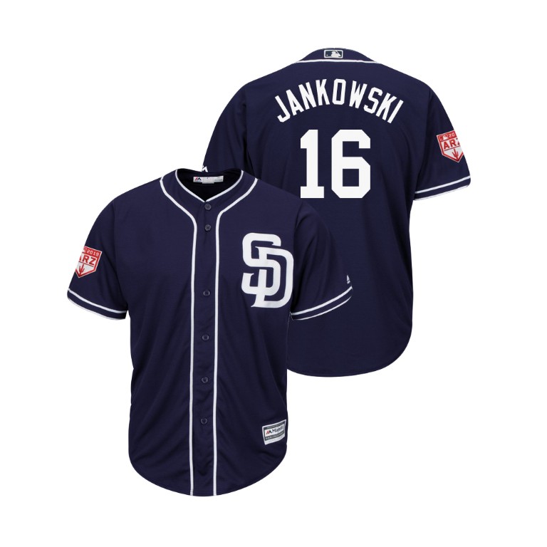 San Diego Padres Navy #16 Travis Jankowski Cool Base Jersey 2019 Spring Training