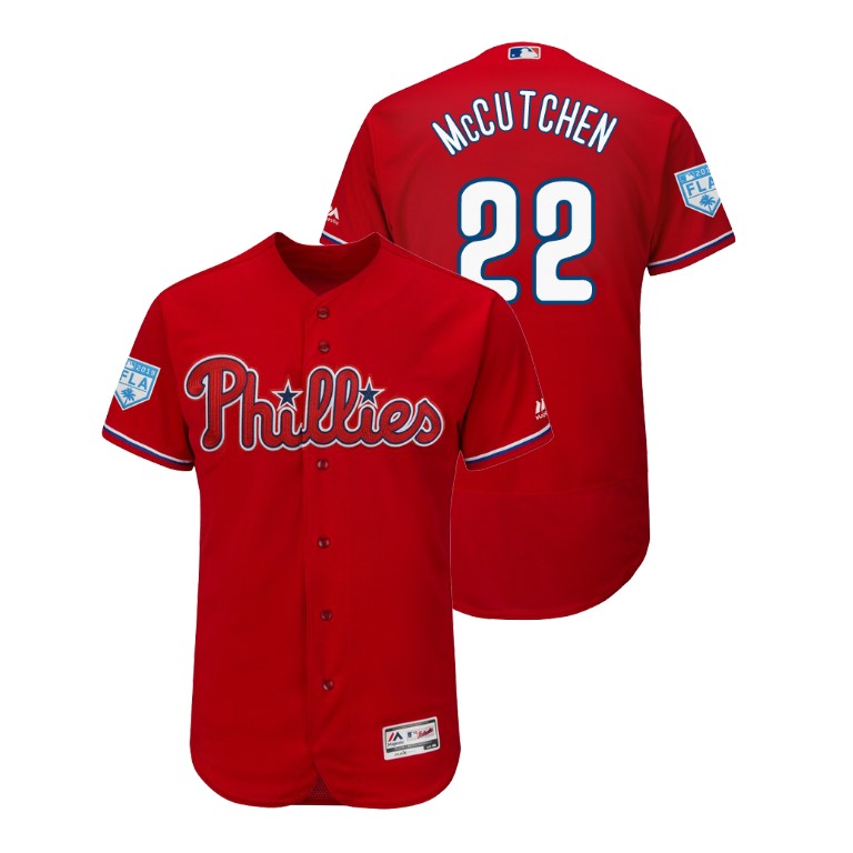 Philadelphia Phillies Scarlet #22 Andrew McCutchen Flex Base Jersey 2019 Spring Training Philadelphia Phillies Scarlet #22 Andrew McCutchen Flex Base Jersey 2019 Spring Training