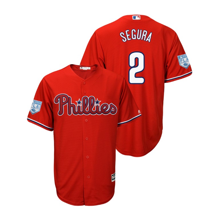 Philadelphia Phillies Scarlet #2 Jean Segura Cool Base Jersey 2019 Spring Training