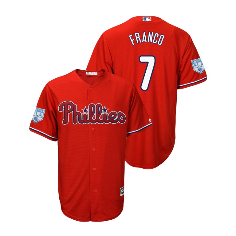 Philadelphia Phillies Scarlet #7 Maikel Franco Cool Base Jersey 2019 Spring Training