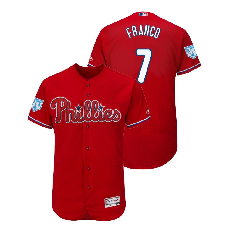 Philadelphia Phillies Scarlet #7 Maikel Franco Flex Base Jersey 2019 Spring Training