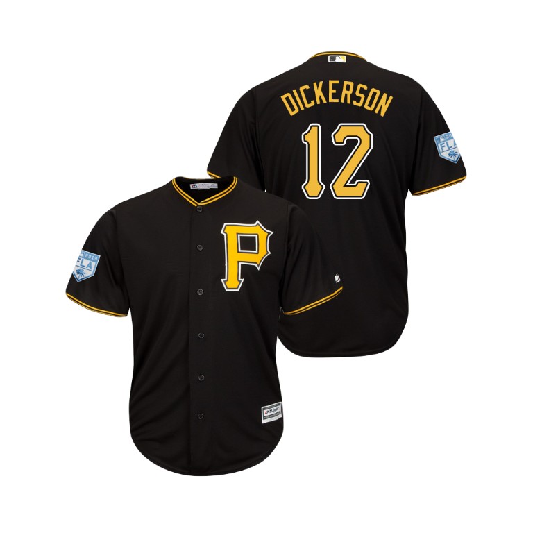 Pittsburgh Pirates Black #12 Corey Dickerson Cool Base Jersey 2019 Spring Training
