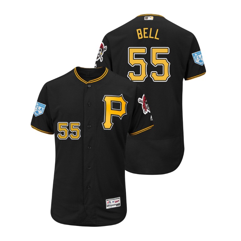 Pittsburgh Pirates Black #55 Josh Bell Flex Base Jersey 2019 Spring Training