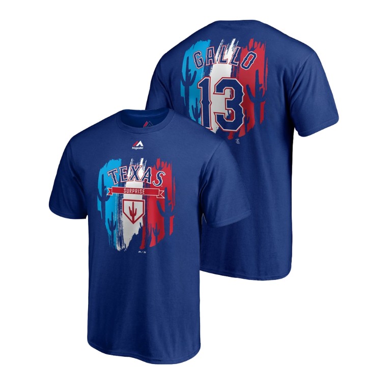 Texas Rangers Royal #13 Joey Gallo Majestic T-Shirt 2019 Spring Training