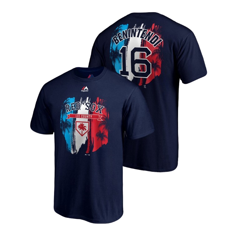 Boston Red Sox Navy #16 Andrew Benintendi Majestic T-Shirt 2019 Spring Training Boston Red Sox Navy #16 Andrew Benintendi Majestic T-Shirt 2019 Spring Training