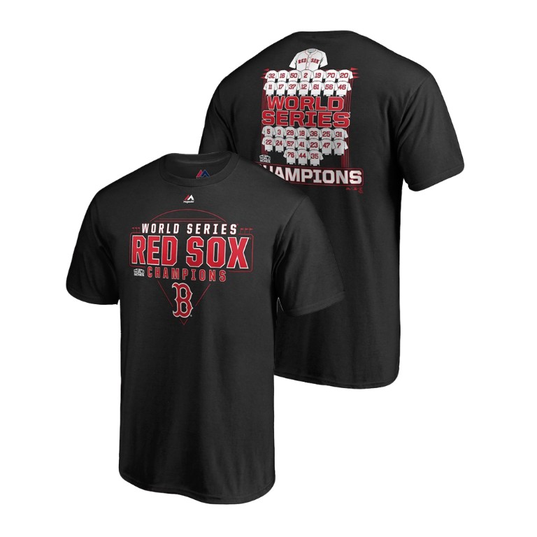Boston Red Sox Jersey 2018 World Series Champions Roster Black Majestic T-Shirt 2018 World Series Champions