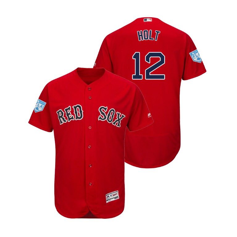 Boston Red Sox Scarlet #12 Brock Holt Flex Base Jersey 2019 Spring Training Boston Red Sox Scarlet #12 Brock Holt Flex Base Jersey 2019 Spring Training