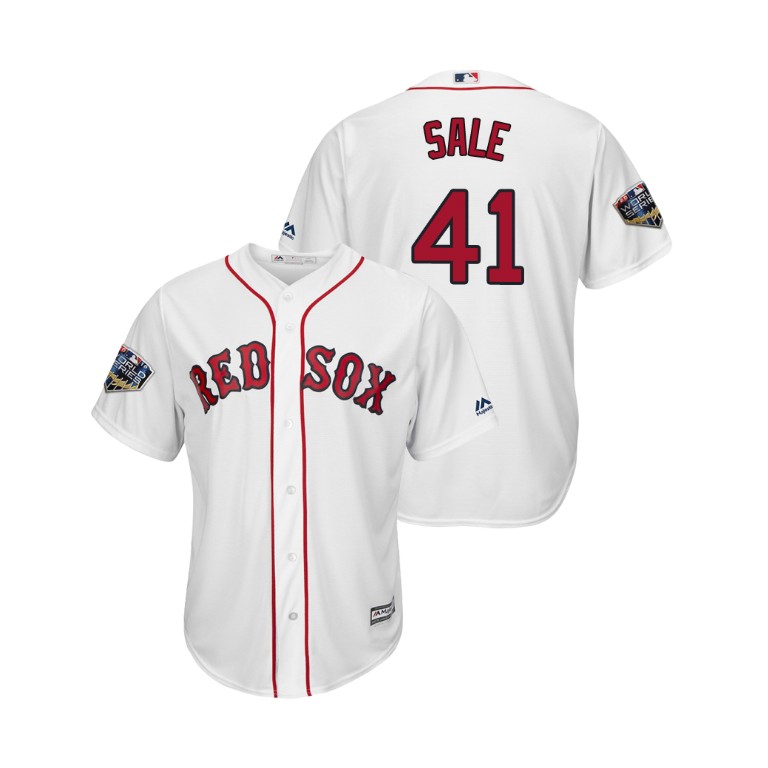 Boston Red Sox White #41 Chris Sale Cool Base Jersey 2018 World Series