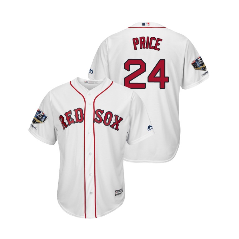 Boston Red Sox White #24 David Price Cool Base Jersey 2018 World Series Champions