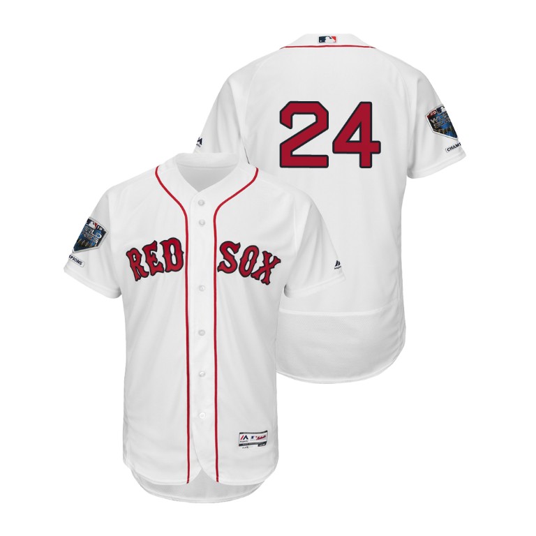 Boston Red Sox White #24 David Price Flex Base Jersey 2018 World Series Champions