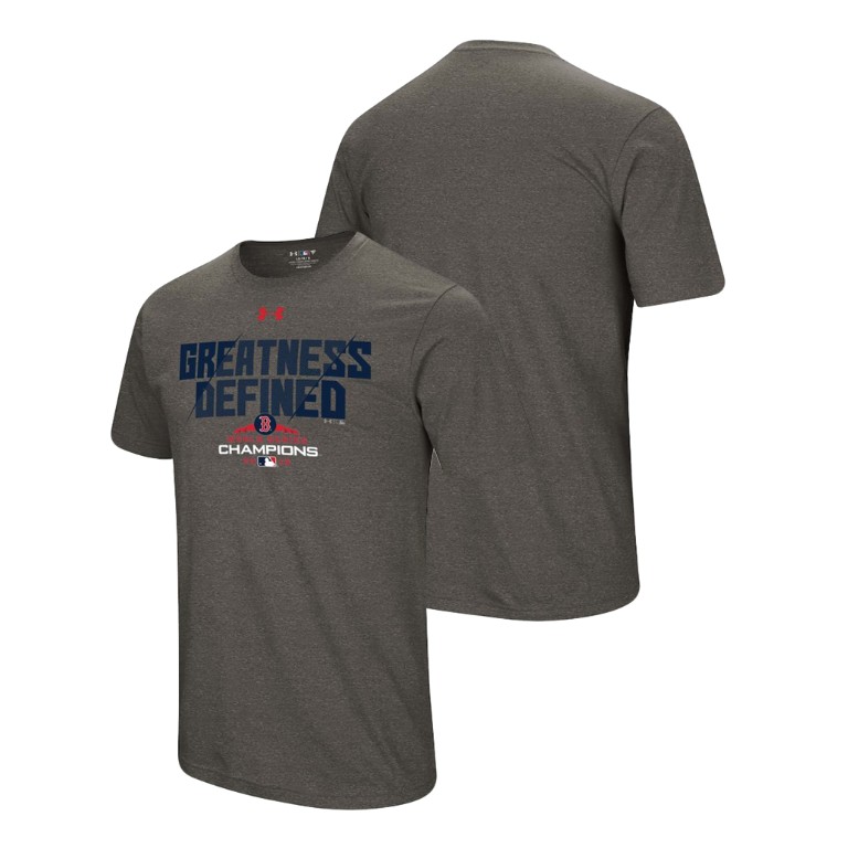 Boston Red Sox Greatness Defined Performance Heather Gray Under Armour T-Shirt 2018 World Series Champions