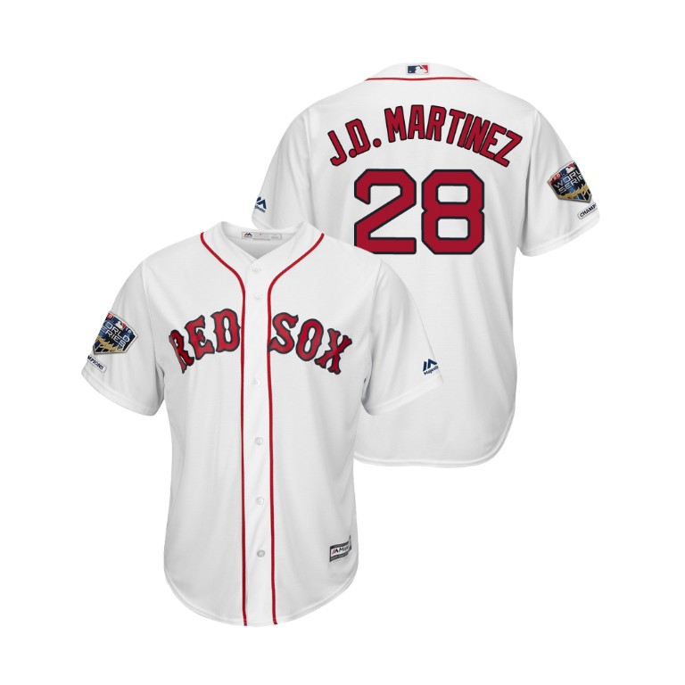 Boston Red Sox White #28 J.D. Martinez Cool Base Jersey 2018 World Series Champions Boston Red Sox White #28 J.D. Martinez Cool Base Jersey 2018 World Series Champions