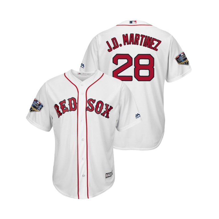 Boston Red Sox White #28 J.D. Martinez Cool Base Jersey 2018 World Series Boston Red Sox White #28 J.D. Martinez Cool Base Jersey 2018 World Series