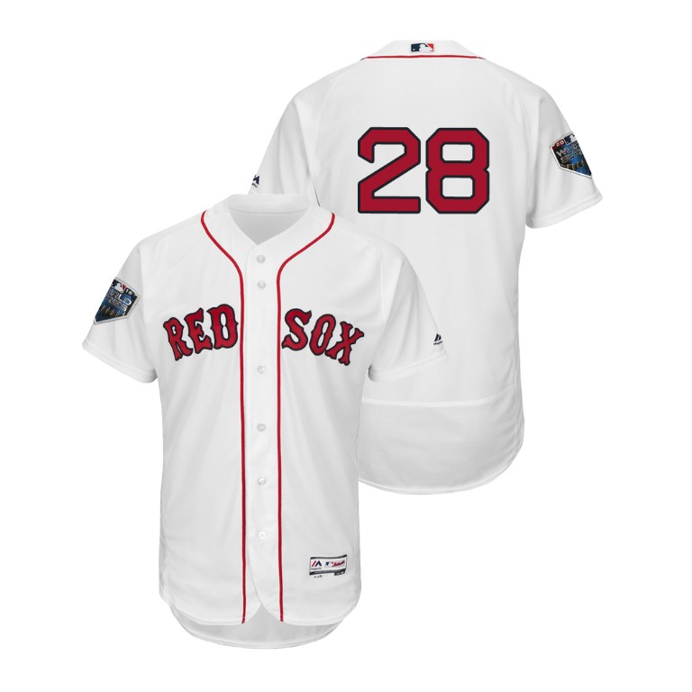 Boston Red Sox White #28 J.D. Martinez Flex Base Jersey 2018 World Series Boston Red Sox White #28 J.D. Martinez Flex Base Jersey 2018 World Series