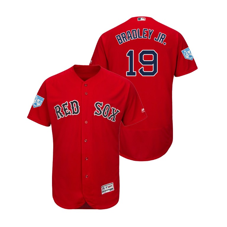 Boston Red Sox Scarlet #19 Jackie Bradley Jr. Flex Base Jersey 2019 Spring Training