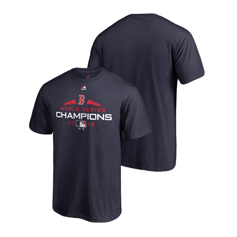 Boston Red Sox Executive Logo Navy Majestic T-Shirt 2018 World Series Champions Boston Red Sox Executive Logo Navy Majestic T-Shirt 2018 World Series Champions