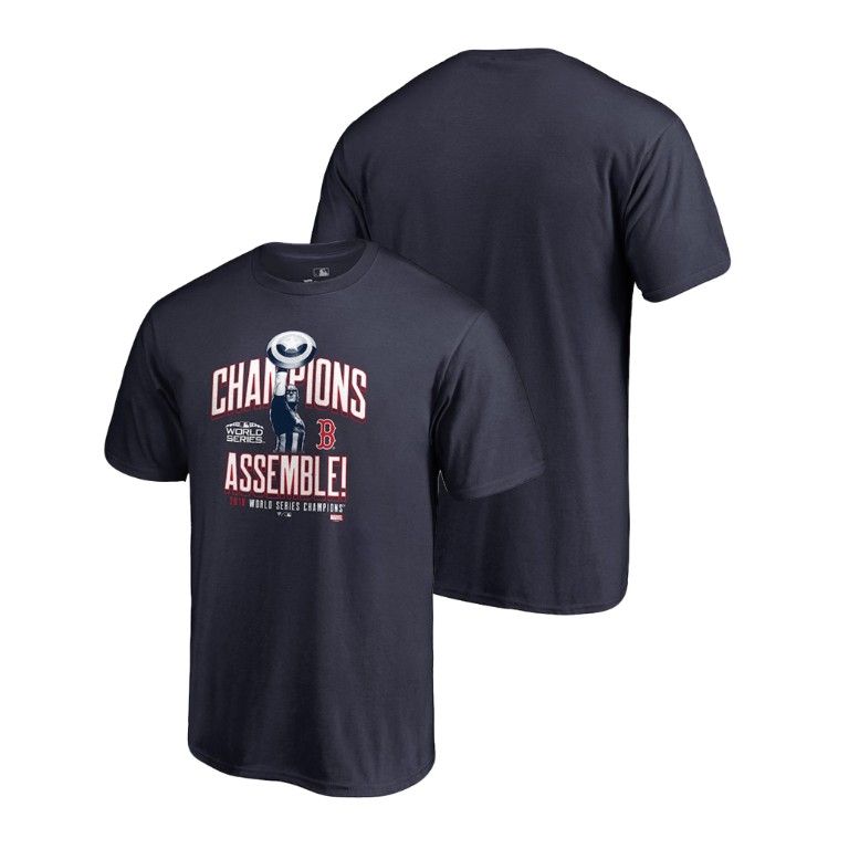 Boston Red Sox Marvel Heroes Navy T-Shirt 2018 World Series Champions Boston Red Sox Marvel Heroes Navy T-Shirt 2018 World Series Champions
