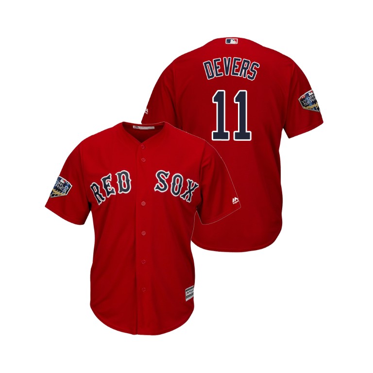 Boston Red Sox Scarlet #11 Rafael Devers Cool Base Jersey 2018 World Series