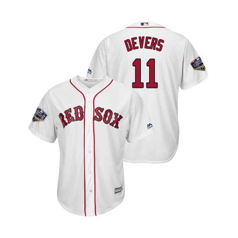 Boston Red Sox White #11 Rafael Devers Cool Base Jersey 2018 World Series