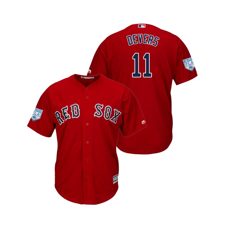 Boston Red Sox Scarlet #11 Rafael Devers Cool Base Jersey 2019 Spring Training