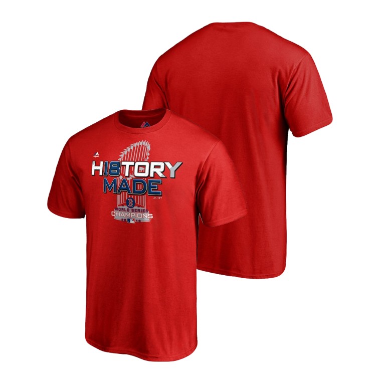 Boston Red Sox Locker Room Red Majestic T-Shirt 2018 World Series Champions