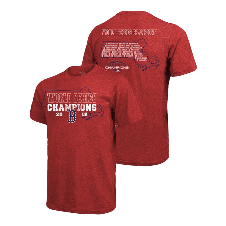 Boston Red Sox Over The Wall Red Majestic Threads T-Shirt 2018 World Series Champions Boston Red Sox Over The Wall Red Majestic Threads T-Shirt 2018 World Series Champions