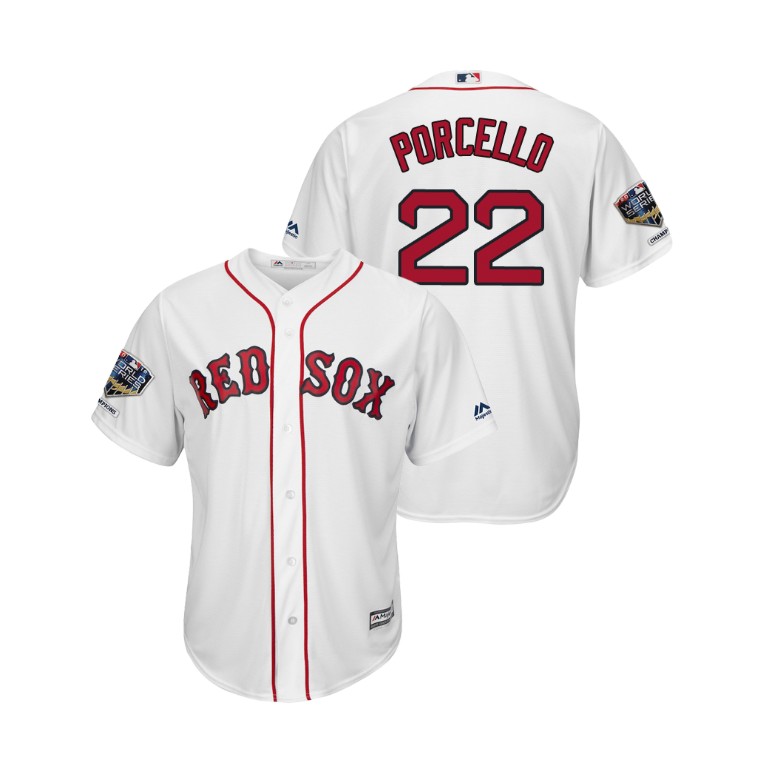 Boston Red Sox White #22 Rick Porcello Cool Base Jersey 2018 World Series Champions Boston Red Sox White #22 Rick Porcello Cool Base Jersey 2018 World Series Champions