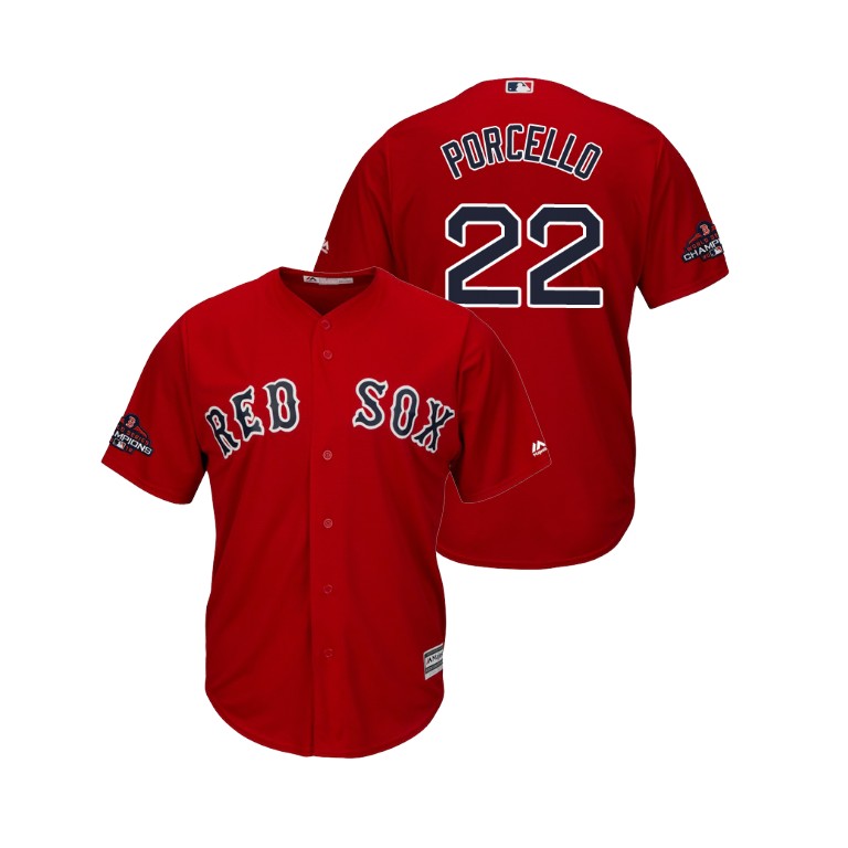 Boston Red Sox Scarlet #22 Rick Porcello Team Logo Patch Jersey 2018 World Series Champions Boston Red Sox Scarlet #22 Rick Porcello Team Logo Patch Jersey 2018 World Series Champions