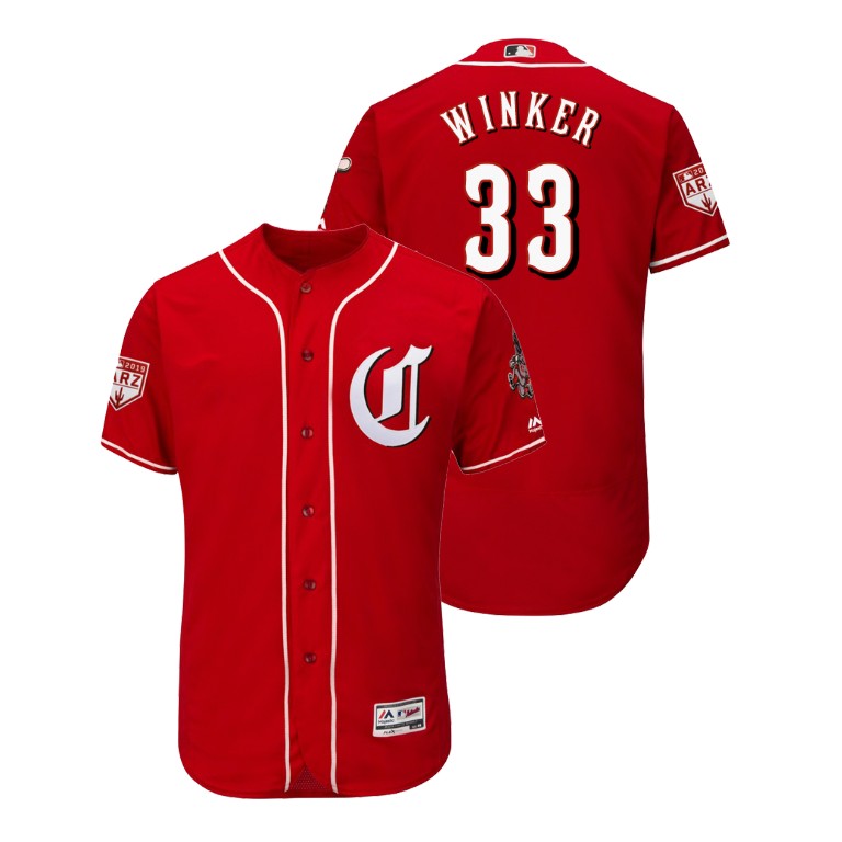 Cincinnati Reds Scarlet #33 Jesse Winker Flex Base Jersey 2019 Spring Training Cincinnati Reds Scarlet #33 Jesse Winker Flex Base Jersey 2019 Spring Training