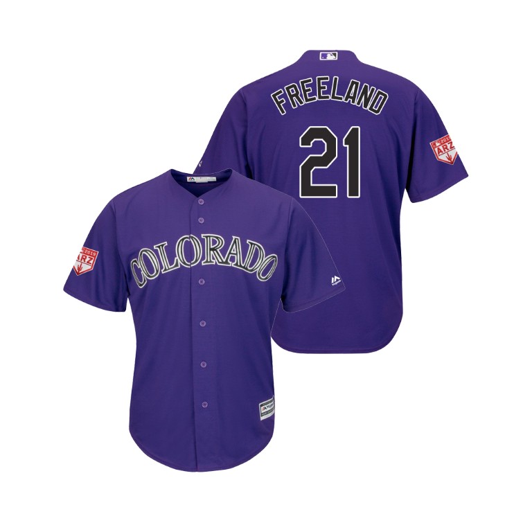 Colorado Rockies Purple #21 Kyle Freeland Cool Base Jersey 2019 Spring Training
