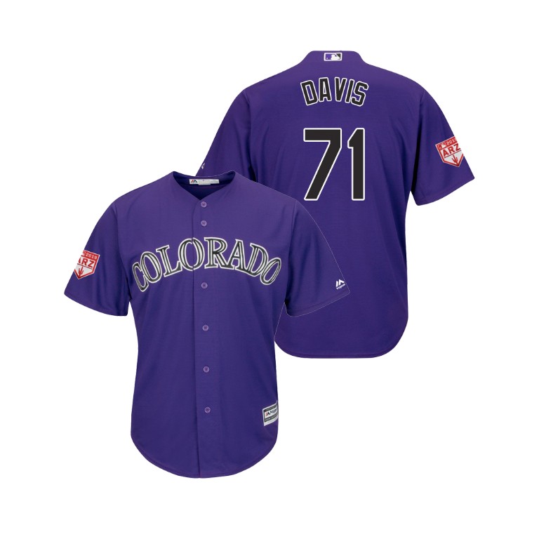 Colorado Rockies Purple #71 Wade Davis Cool Base Jersey 2019 Spring Training Colorado Rockies Purple #71 Wade Davis Cool Base Jersey 2019 Spring Training