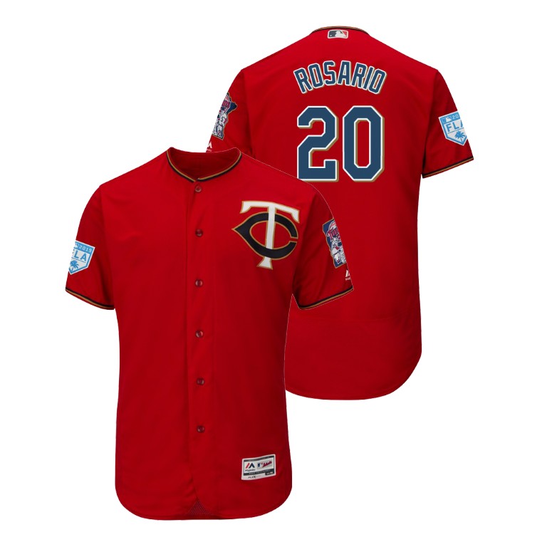Minnesota Twins Scarlet #20 Eddie Rosario Flex Base Jersey 2019 Spring Training
