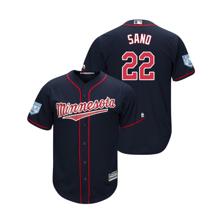 Minnesota Twins Navy #22 Miguel Sano Cool Base Jersey 2019 Spring Training