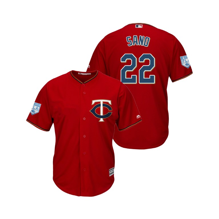 Minnesota Twins Scarlet #22 Miguel Sano Cool Base Jersey 2019 Spring Training