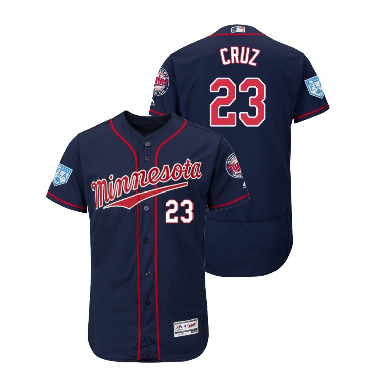 Minnesota Twins Navy #23 Nelson Cruz Flex Base Jersey 2019 Spring Training
