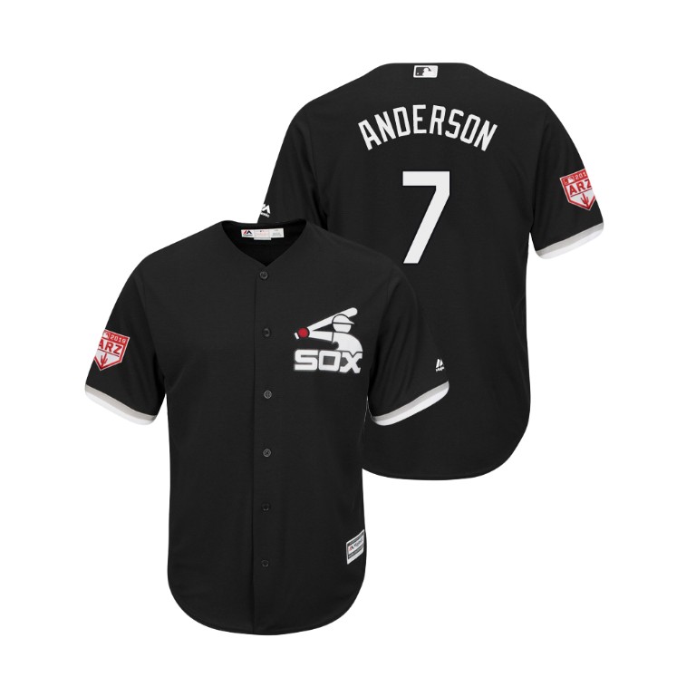 Chicago White Sox Black #7 Tim Anderson Cool Base Jersey 2019 Spring Training
