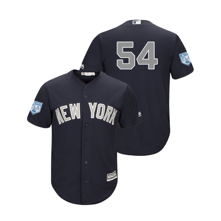 New York Yankees Navy #54 Aroldis Chapman Alternate Cool Base Jersey 2019 Spring Training