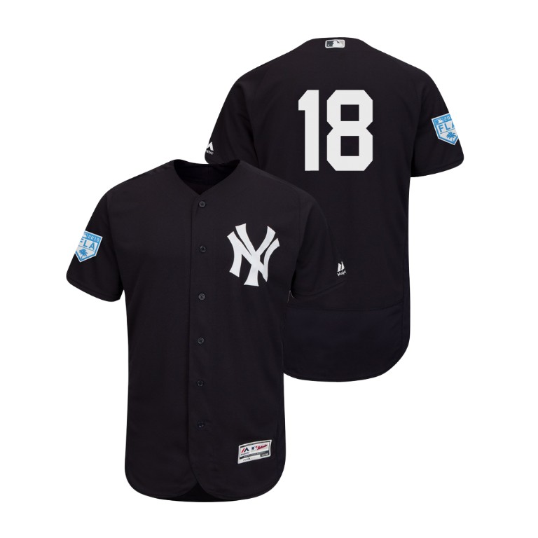 New York Yankees Navy #18 Didi Gregorius Flex Base Jersey 2019 Spring Training