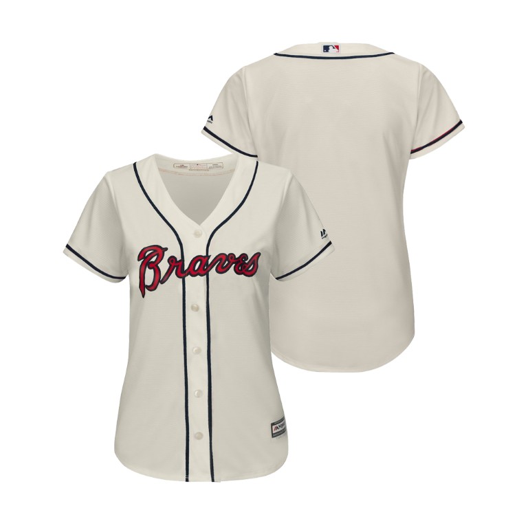 Women - Atlanta Braves Cream 2019 Cool Base Alternate Jersey Women - Atlanta Braves Cream 2019 Cool Base Alternate Jersey