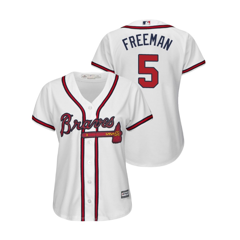 Women - Atlanta Braves White #5 2019 Cool Base Freddie Freeman Home Jersey Women - Atlanta Braves White #5 2019 Cool Base Freddie Freeman Home Jersey