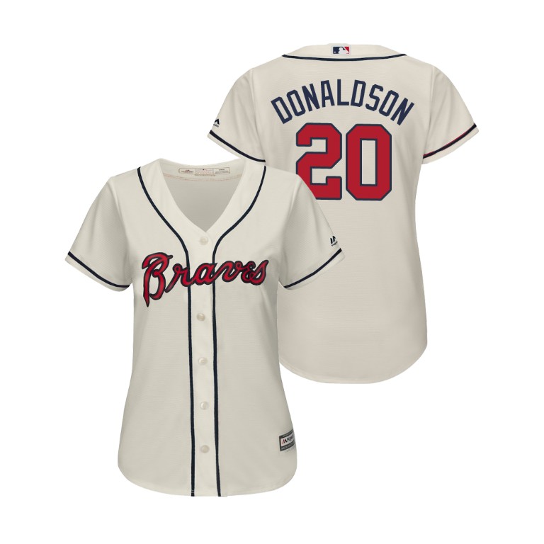 Women - Atlanta Braves Cream #20 2019 Cool Base Josh Donaldson Alternate Jersey Women - Atlanta Braves Cream #20 2019 Cool Base Josh Donaldson Alternate Jersey