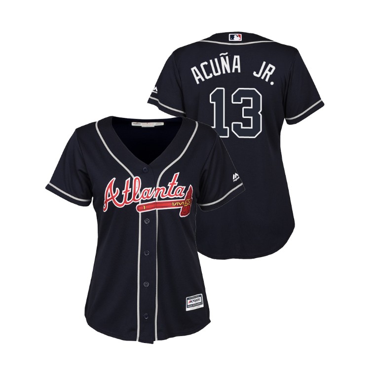 Women - Atlanta Braves Navy #13 2019 Cool Base Ronald Acuna Jr. Alternate Jersey Women - Atlanta Braves Navy #13 2019 Cool Base Ronald Acuna Jr. Alternate Jersey