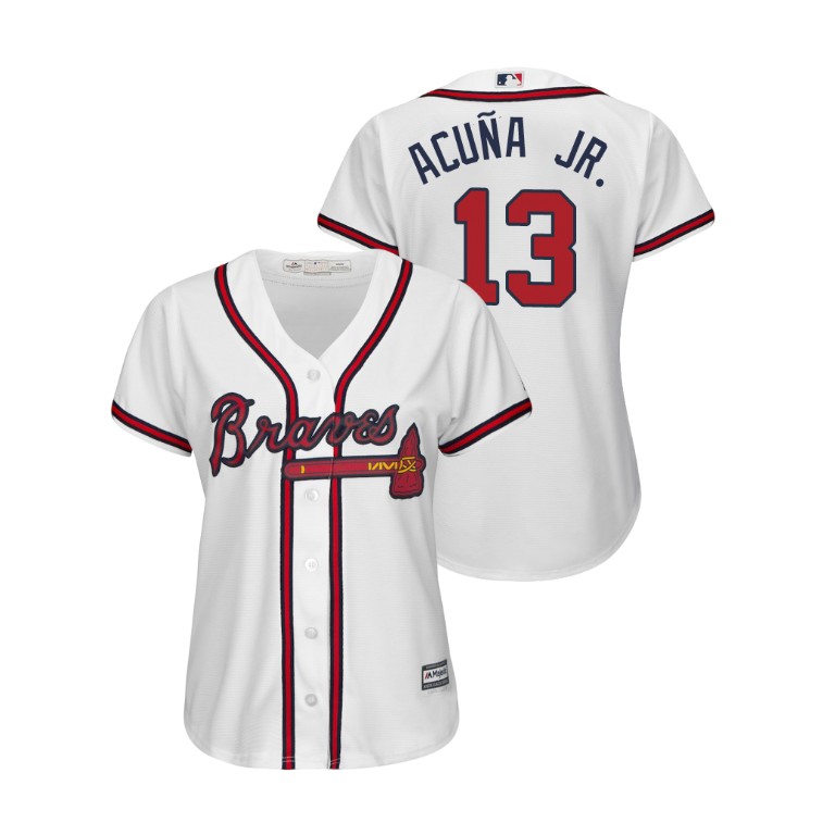 Women - Atlanta Braves White #13 2019 Cool Base Ronald Acuna Jr. Home Jersey Women - Atlanta Braves White #13 2019 Cool Base Ronald Acuna Jr. Home Jersey