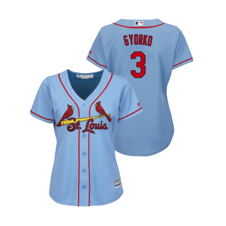 Women - St. Louis Cardinals Horizon Blue #3 2019 Cool Base Jedd Gyorko Alternate Jersey Women - St. Louis Cardinals Horizon Blue #3 2019 Cool Base Jedd Gyorko Alternate Jersey