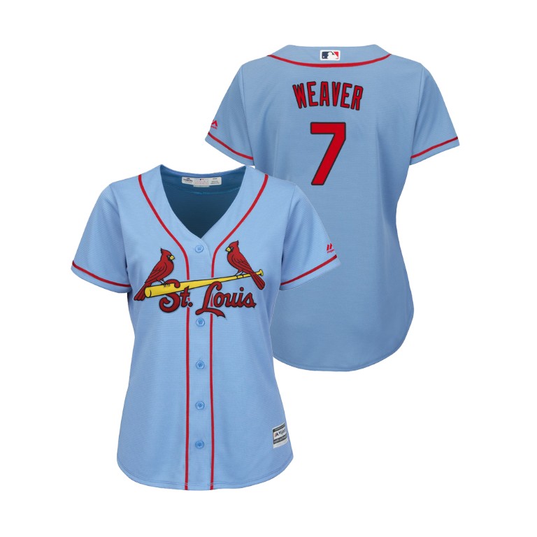 Women - St. Louis Cardinals Horizon Blue #7 2019 Cool Base Luke Weaver Alternate Jersey