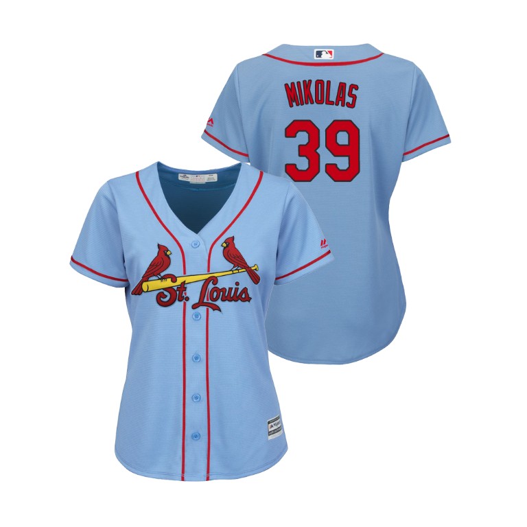 Women - St. Louis Cardinals Horizon Blue #39 2019 Cool Base Miles Mikolas Alternate Jersey