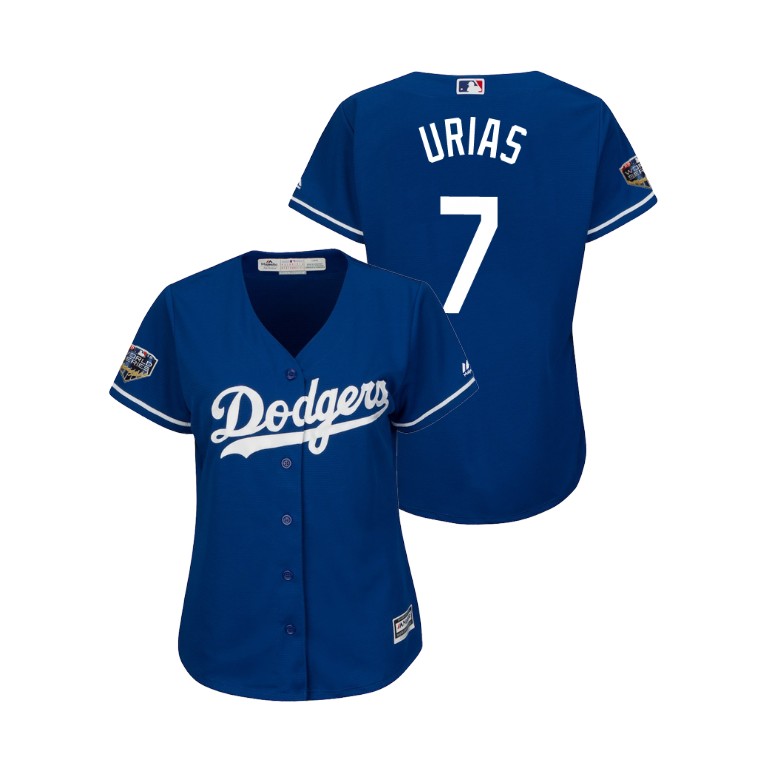 Women - Los Angeles Dodgers Royal #7 Julio Urias Cool Base Jersey 2018 World Series